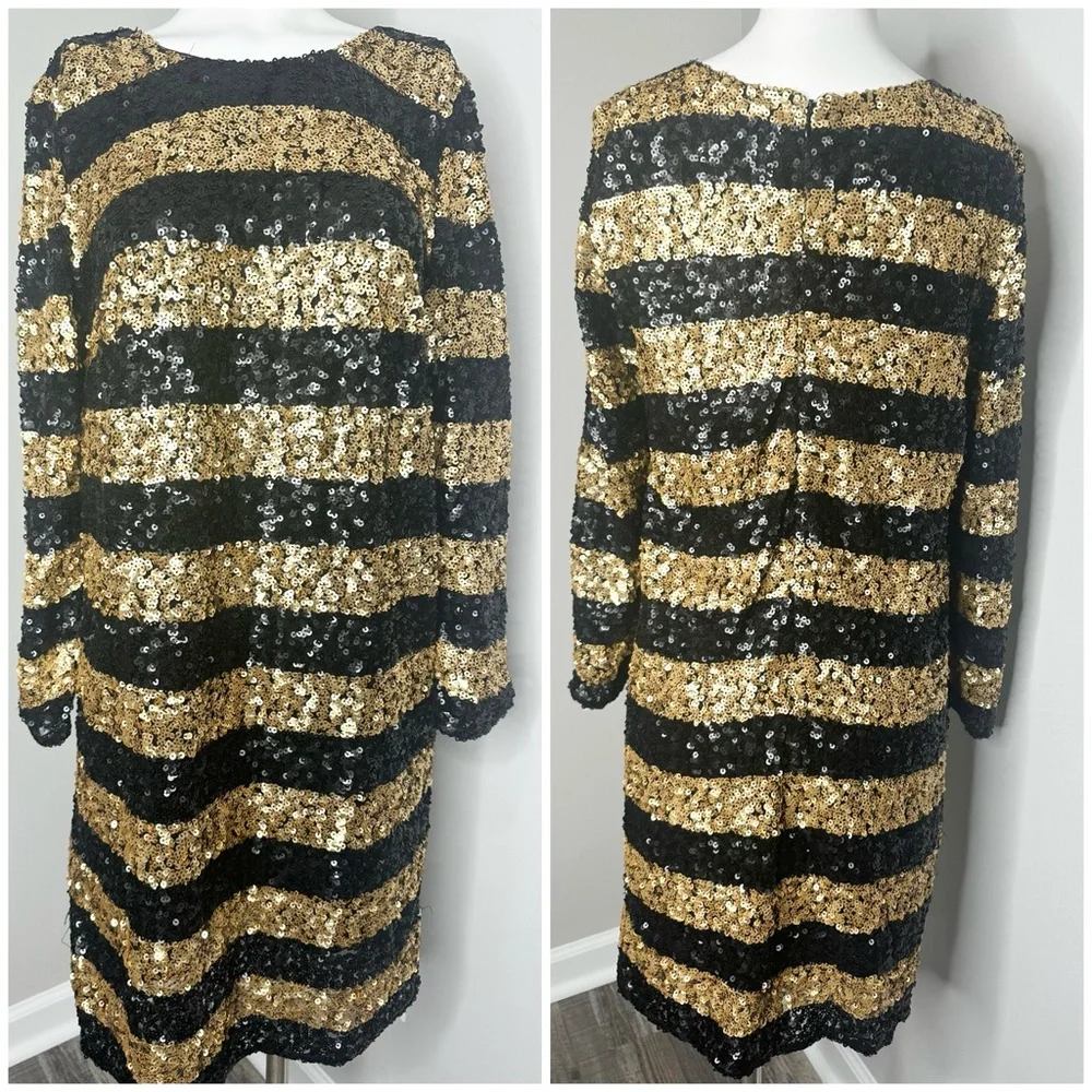 GAP Gold and Black Sequin dress- medium - PRELOVED - Picture 3 of 7